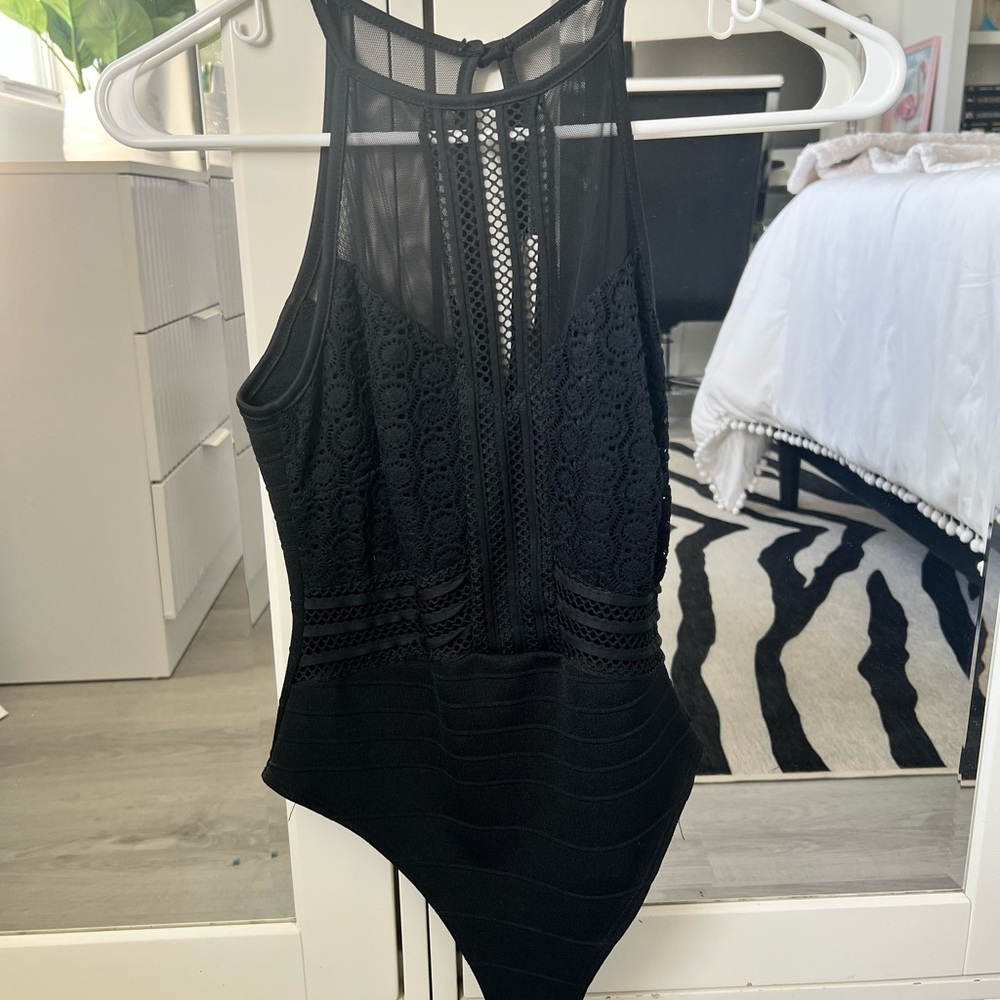 Elegant Black Lace Bodysuit